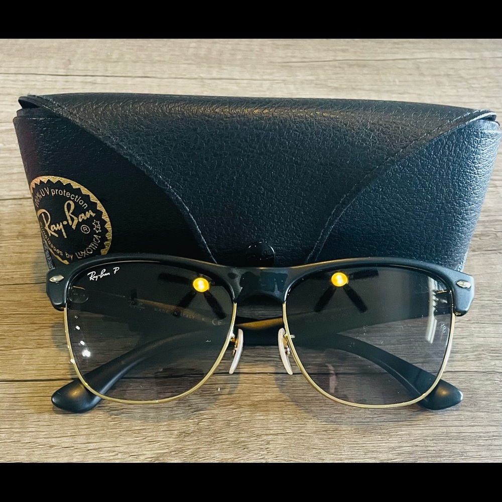 Ray-Ban RB4175 CLUBMASTER OVERSIZED Black Polarized. Comes with case
